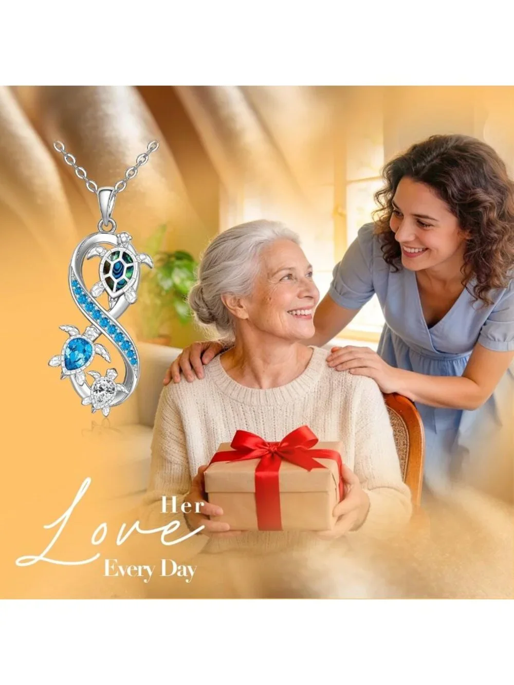 Sterling Silver Sea Turtle Pendant Necklace for Women | Blue Opal Ocean Jewelry